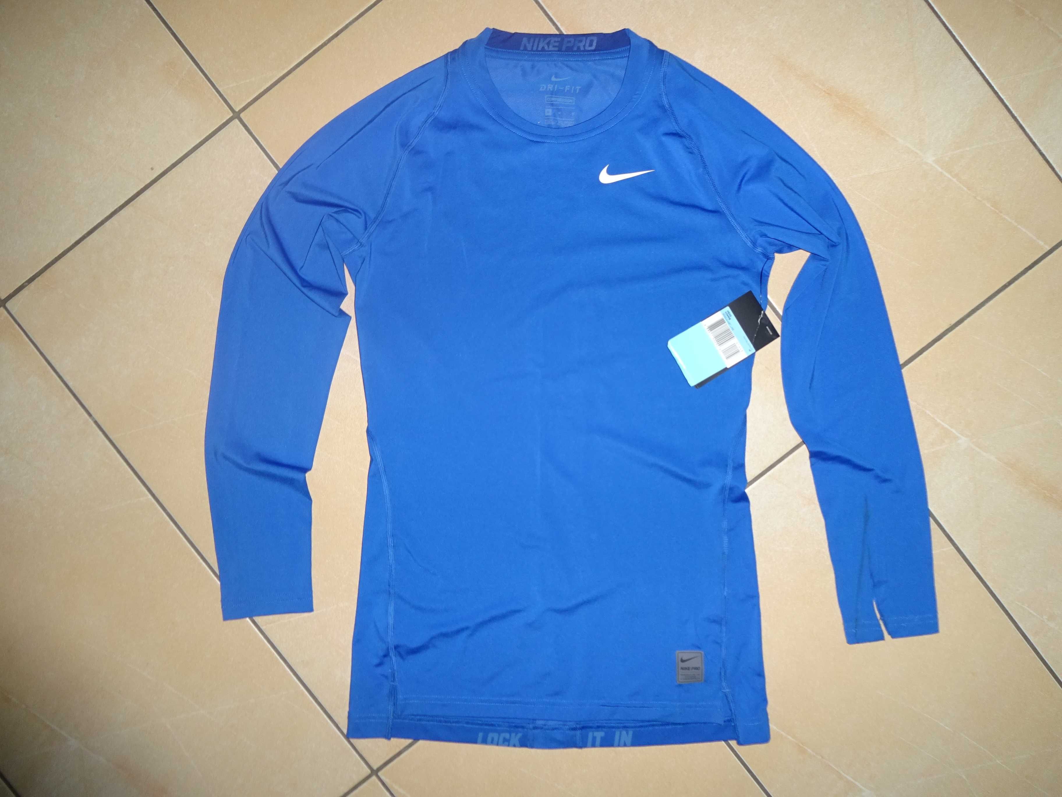 NIKE PRO DRI-FIT Compression oryg. niebieska bluzka koszulka M