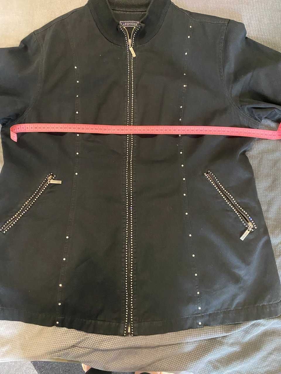 Шикарный черный джинсовый пиджак со стразами р.54-56