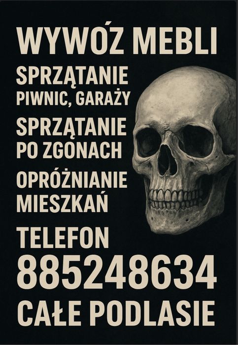 Sprzątanie po zgonach, po lokatorach. Wywóz mebli opróżnianie mieszkań