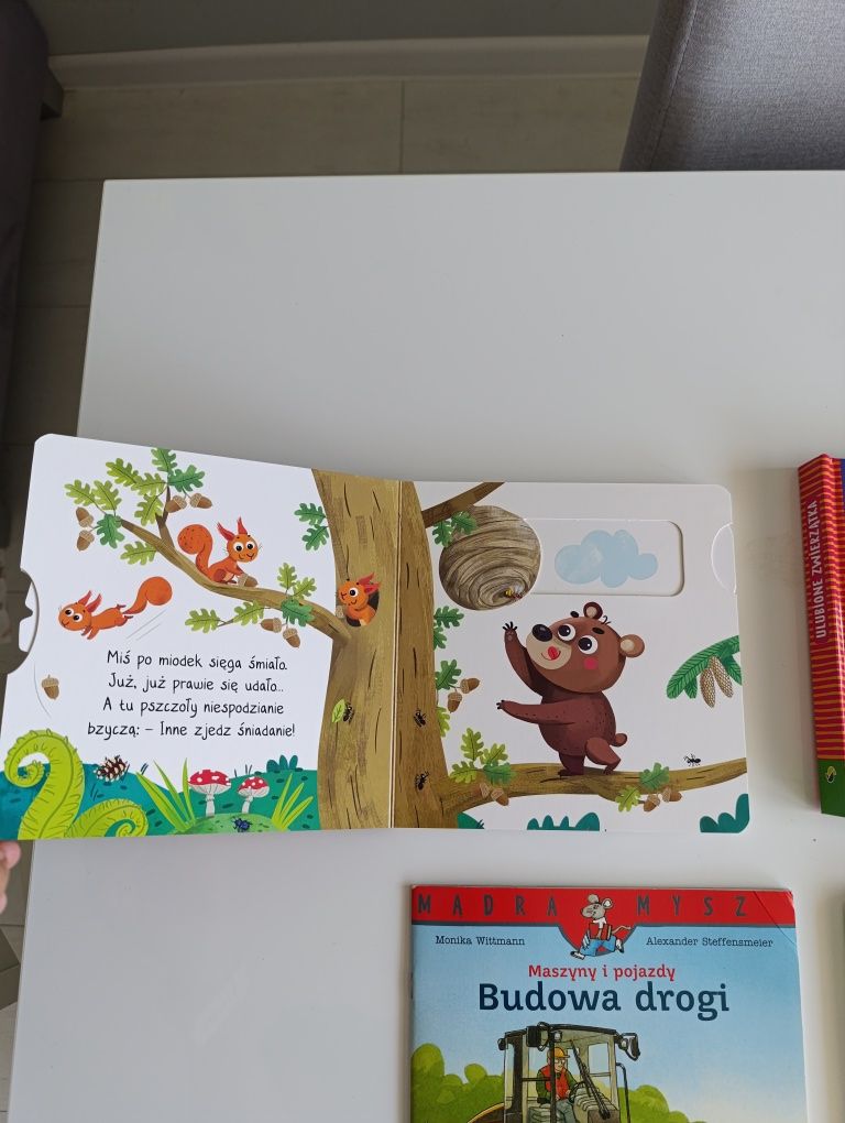 Książeczki dla dzieci 3D ruchome okienka montressori kotek mądra mysz