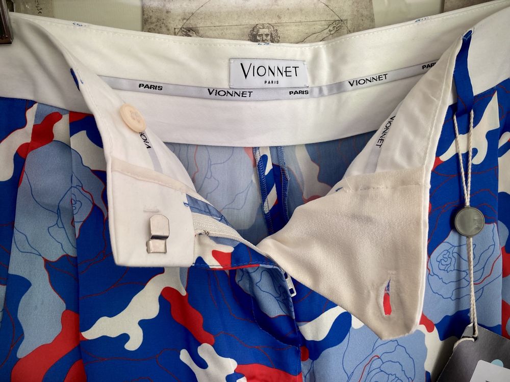 Piękne spodnie we wzory domu mody Vionnet rozmiar włoski 44 L/XL