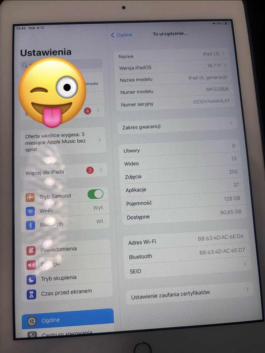 Ipad apple 5 generacji