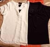 2 Blusas de verão, 1 branca c/ peq triângulos (ver preços na descrição