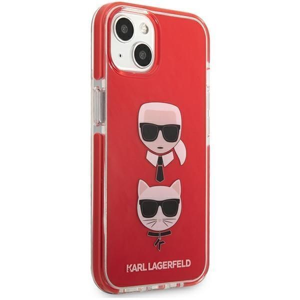 Etui Karl Lagerfeld "Karl & Choupette" do iPhone 13 Mini - Czerwony