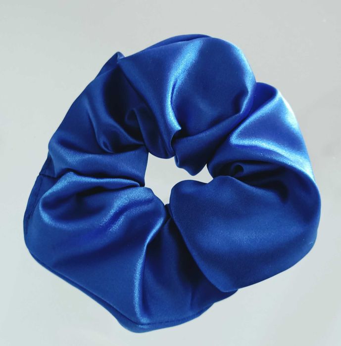 Gumka Scrunchie Satyna Kobalt