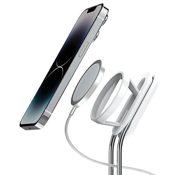 Stojak SODI SIM-300 z MagSafe na telefon - srebrny