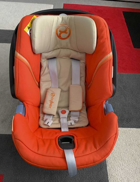 Fotelik Cybex Aton 5 + NOWY ORYGINALNY izofix + podkładka Aeromoov
