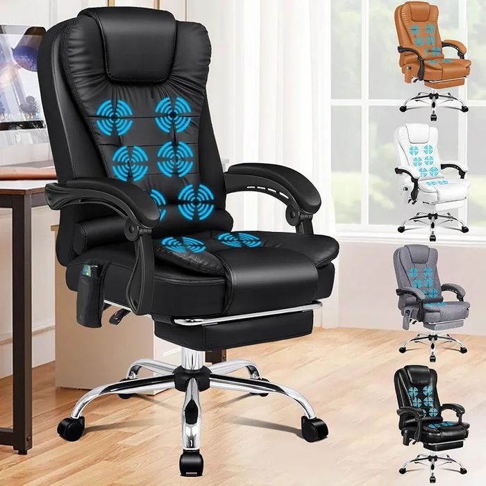 Fotel z masażem cieplnym biurowy fotel skórzany