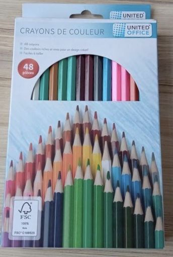 Кольорові олівці 48 кольорів різнобарвний United Office