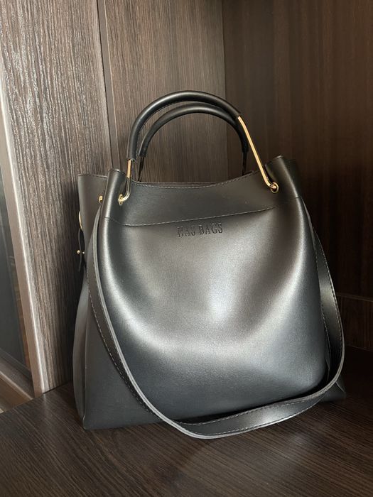 Сумка чорна, базова, черная сумка, вмістка, велика