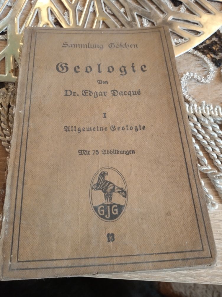 Książka geologia w języku niemieckim 1920 rok