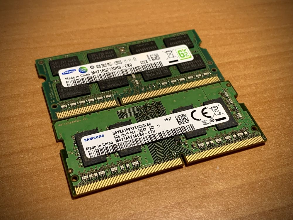 ОЗУ SoDimm DDR3 DDR4 по 4 Gb Sumsung