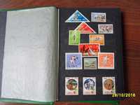 Znaczki pocztowe w klaserze, filatelistyka lat '80, polskie, zagranicz