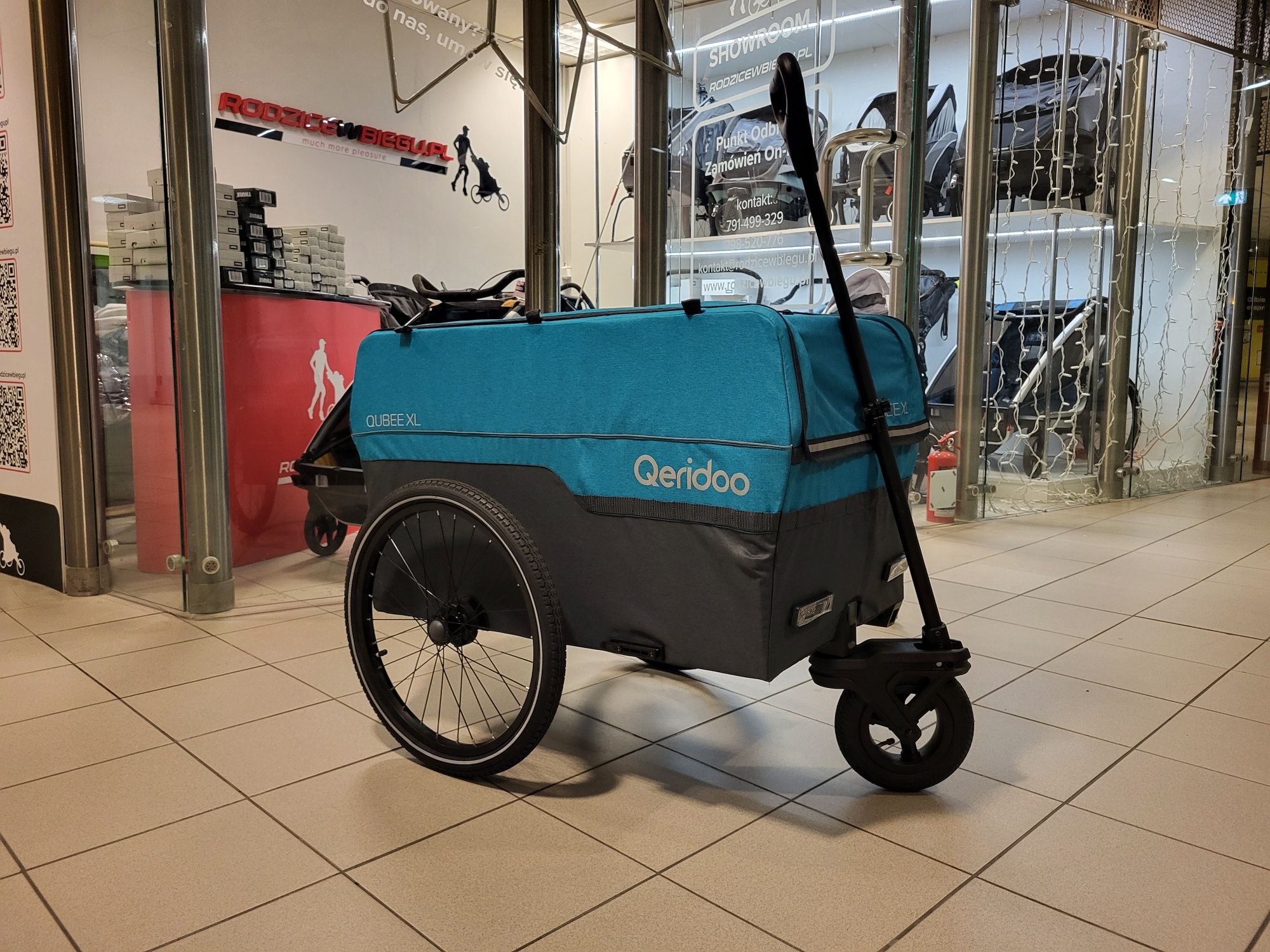 Qeridoo Qubee XL z dyszlem spacerowym przyczepka rowerowa