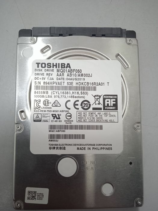 Жесткий диск 2.5" 500Gb Toshiba HHD SATAIIl