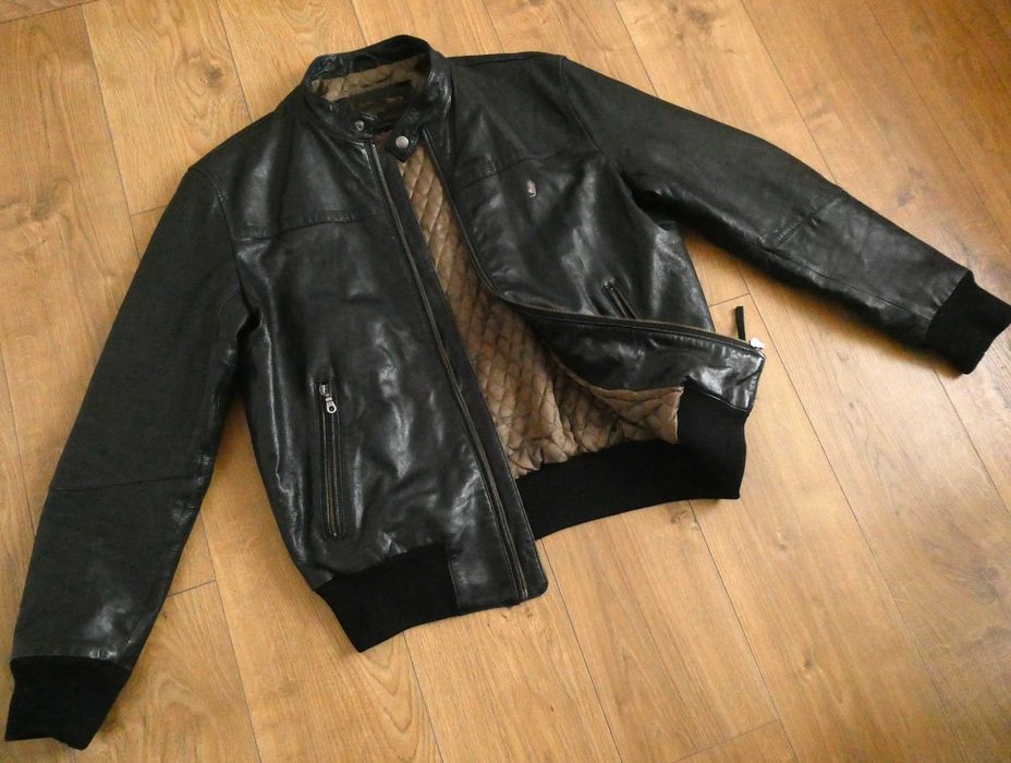 Kurtka skórzana męska MARLBORO skóra PILOTKA vintage XL