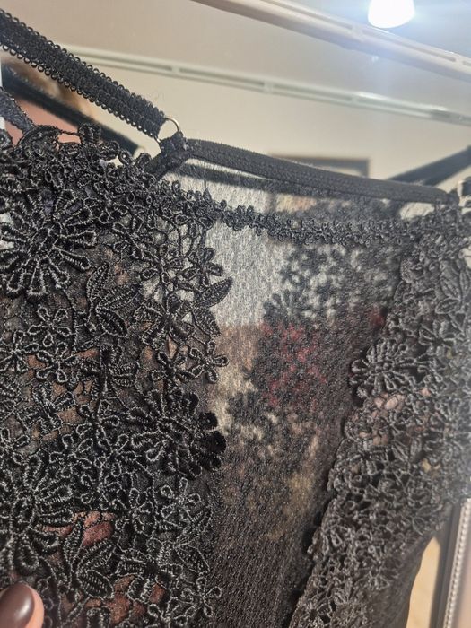 Сексуальный прозрачный кружевной пенюар платье атлас