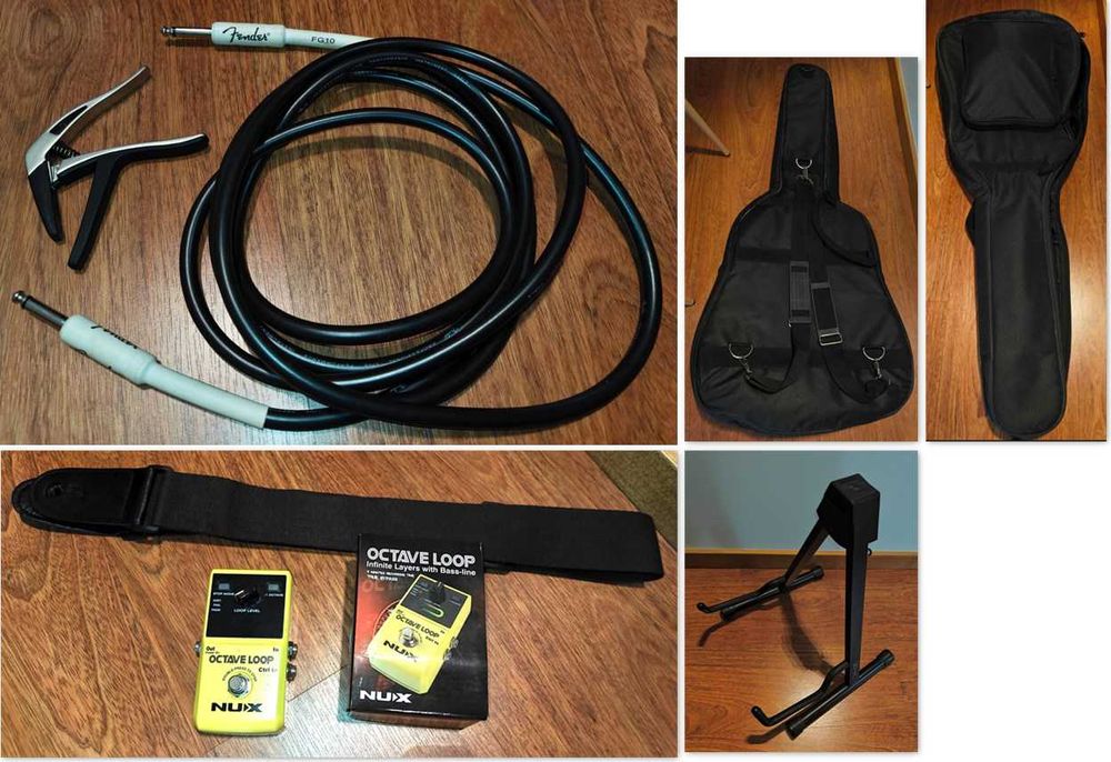 Conjunto Guitarra LAG T70ACE + Amp Fender Acoustasonic40 + Acessórios