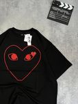 Футболка PLAY Comme Des Garcons черная Оверсайз