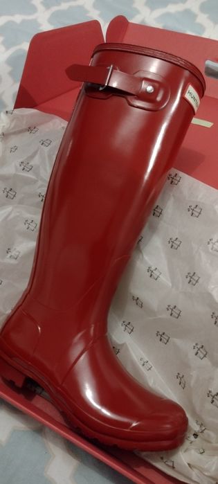 Kalosze Hunter czerwone długie