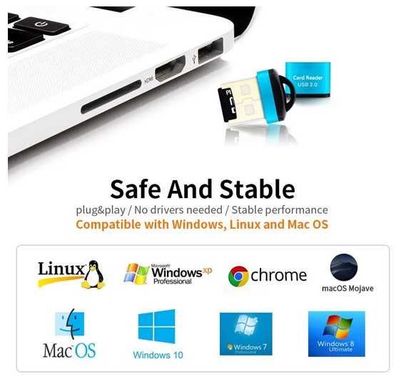 Устройство для чтения карт micro SD/TF Card Rider (aluminium case)