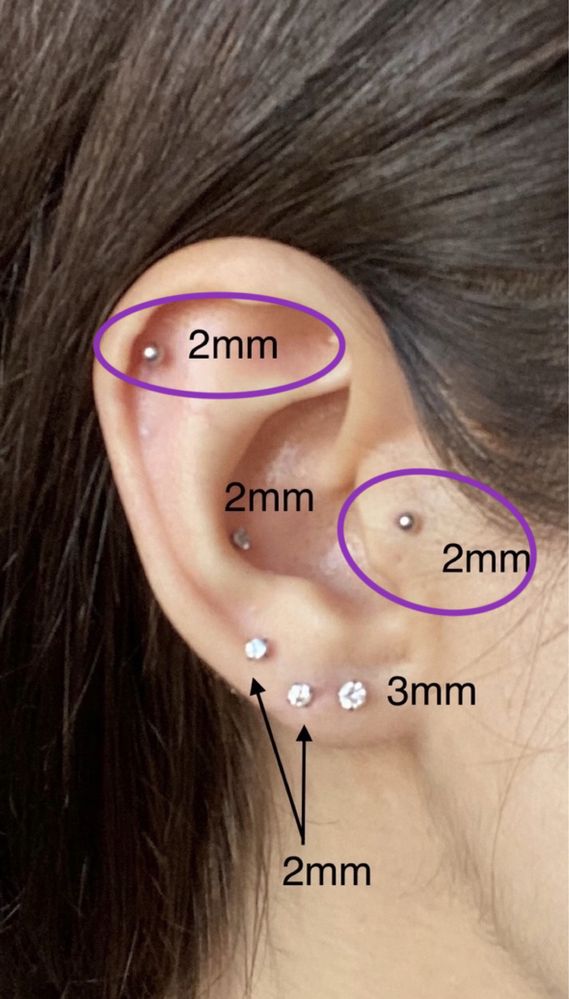 2 Unisex kolczyka 0.8x7x2mm stał chirurgiczna 20G piercing minimalizm