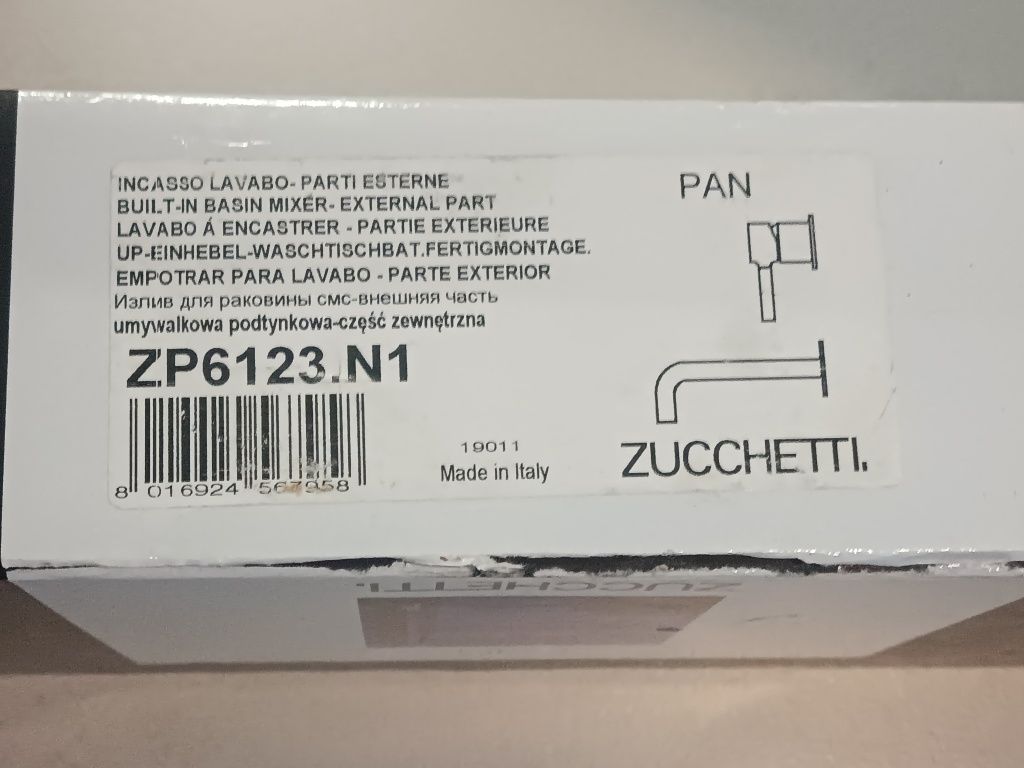 Bateria umywalkowa podtynkowa czarna Zucchetti R99499.N1 , ZP6123.N1