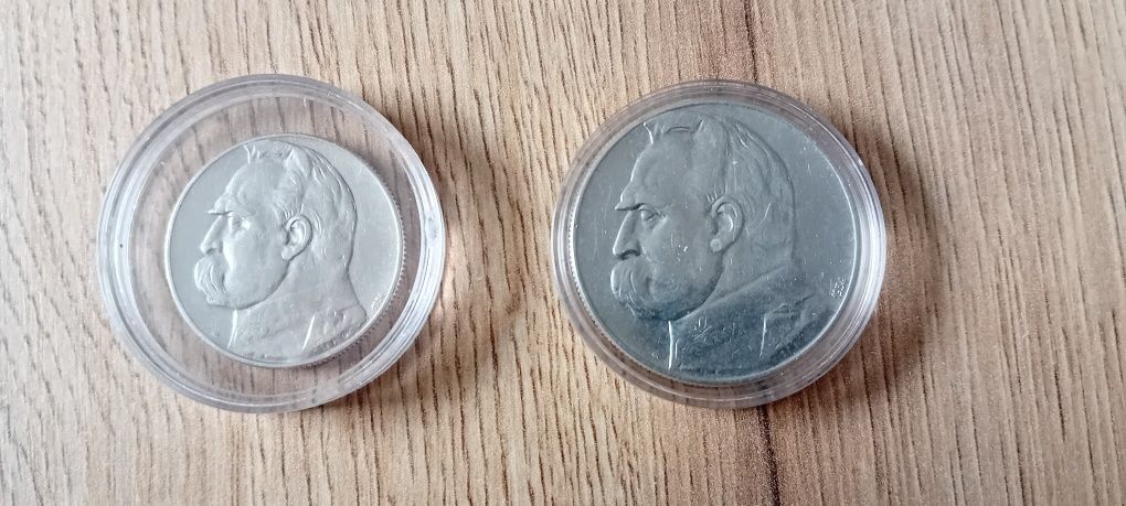 1934 Piłsudski orzeł strzelecki 10 zł i 5 zł monety srebrne