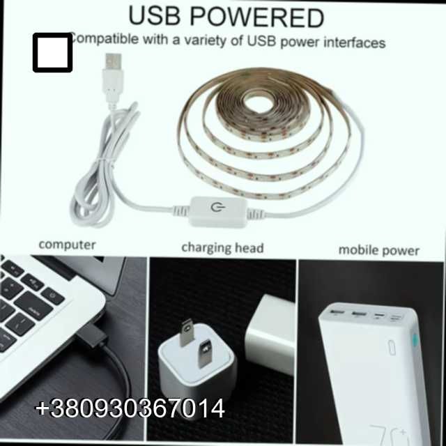 USB светодиодная лента 5 м холодный белый с датчиком касания USB кухня