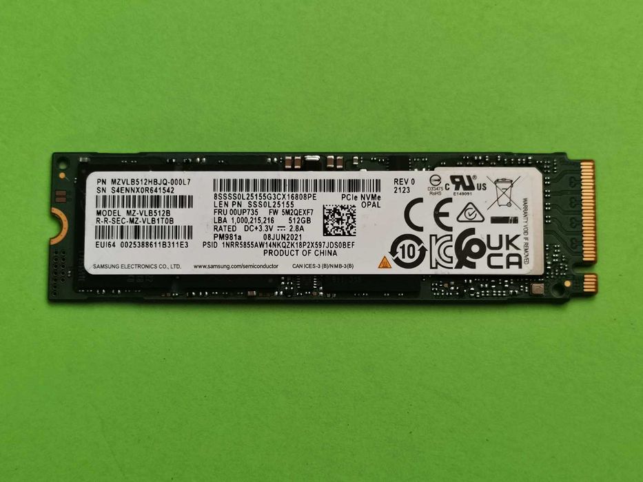SSD M2 PCie 512GB Samsung Pm981A OpaL