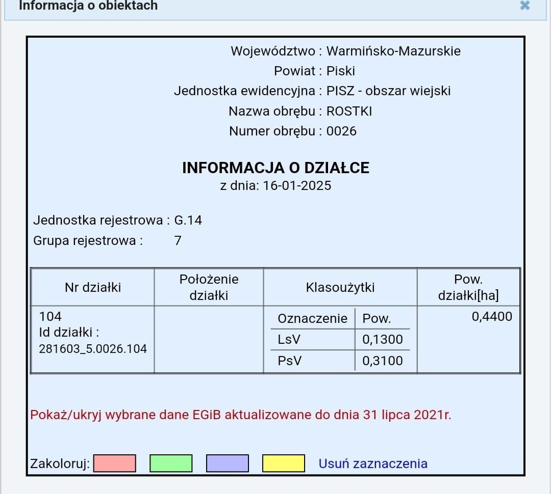 Sprzedam działkę na Mazurach
