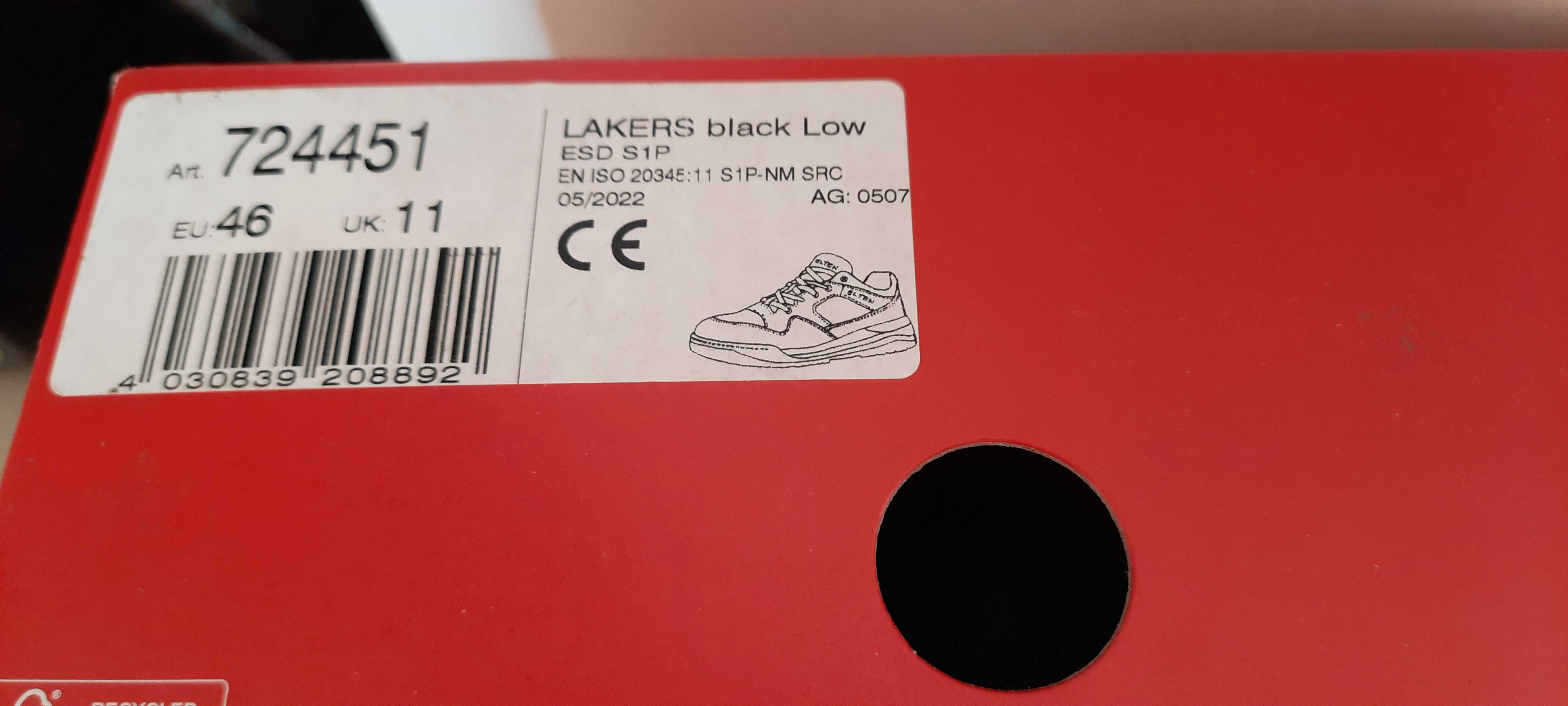 Buty robocze Elten Lakers black Low ESD S1P rozm. 46