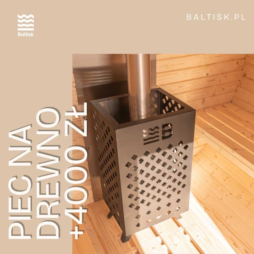 Sauna ogrodowa Beczka Ruska Bania 200x250cm z przedsionkiem