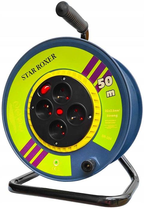 PRZEDŁUŻACZ BĘBNOWY 50m 3x2,5 NA Bębnie Budowlany Ogrodowy