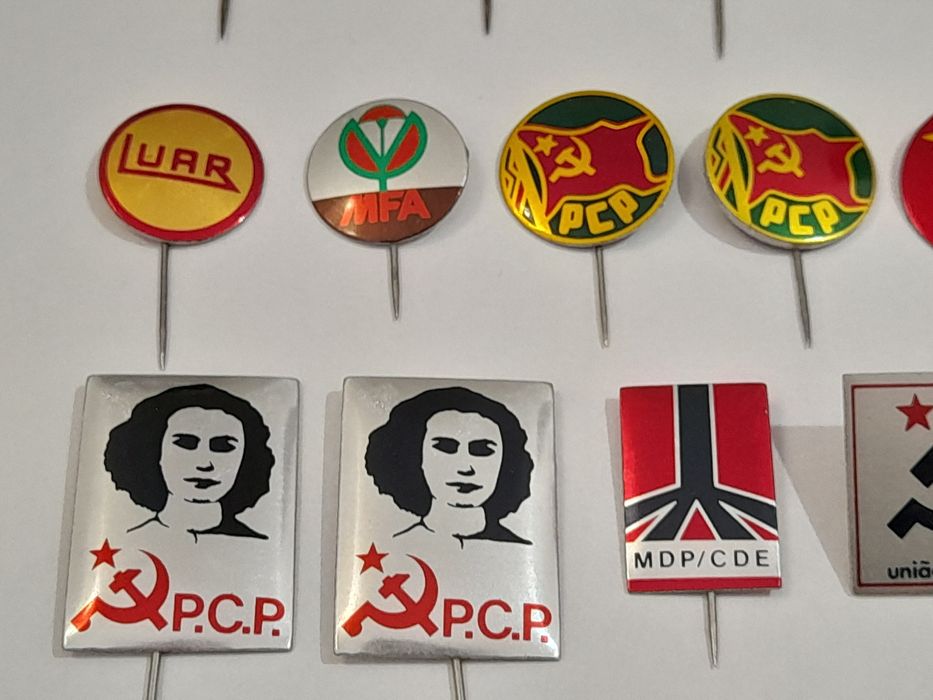 Alfinetes Políticos PPD, CDS, PPM, PCP, MDP, Maria Eufémia, Luar -Pins