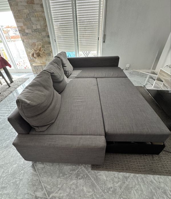 Sofá chaise longue cinza