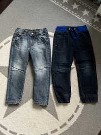 Spodnie jeans Zara i joggery r.104