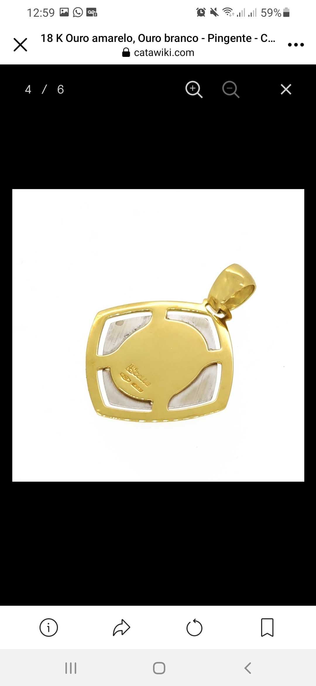 Pendente em ouro branco e amarelo 18k.