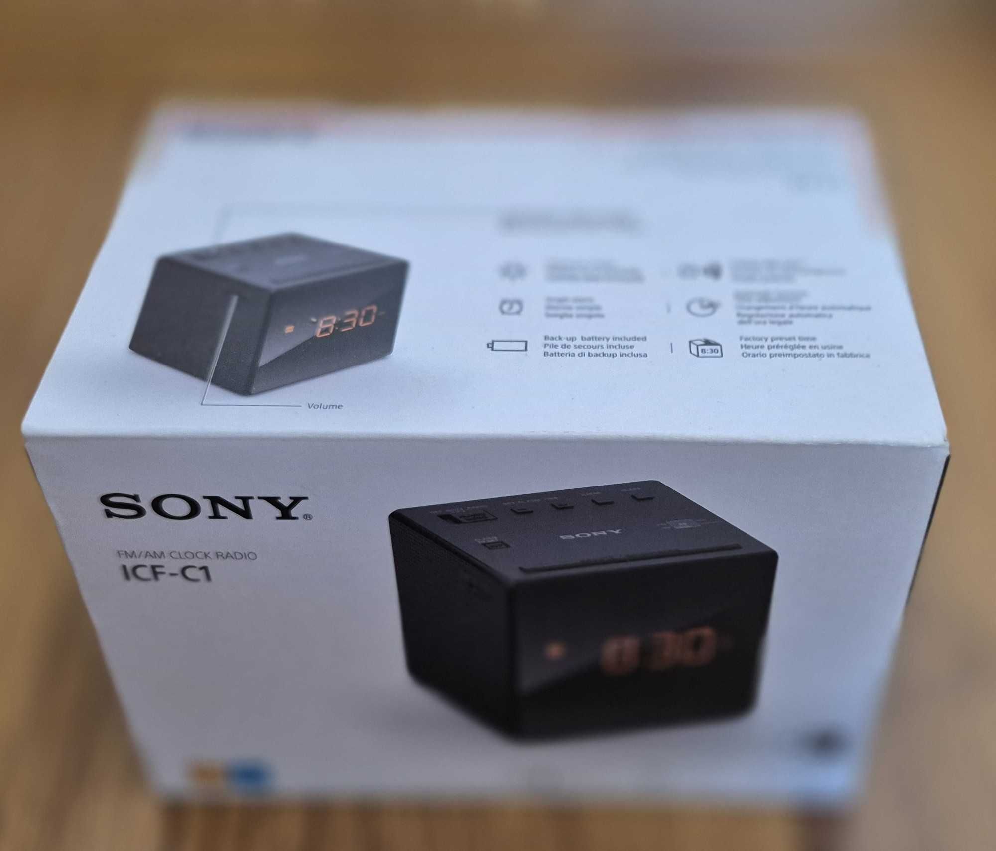 Nowy Radio budzik / Zegar cyfrowy z radiem SONY ICF-C1