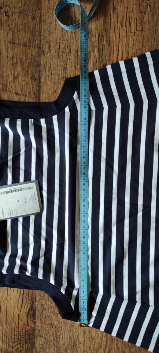 Sukienka w paski Wólczanka, r. XL, NOWA z metką