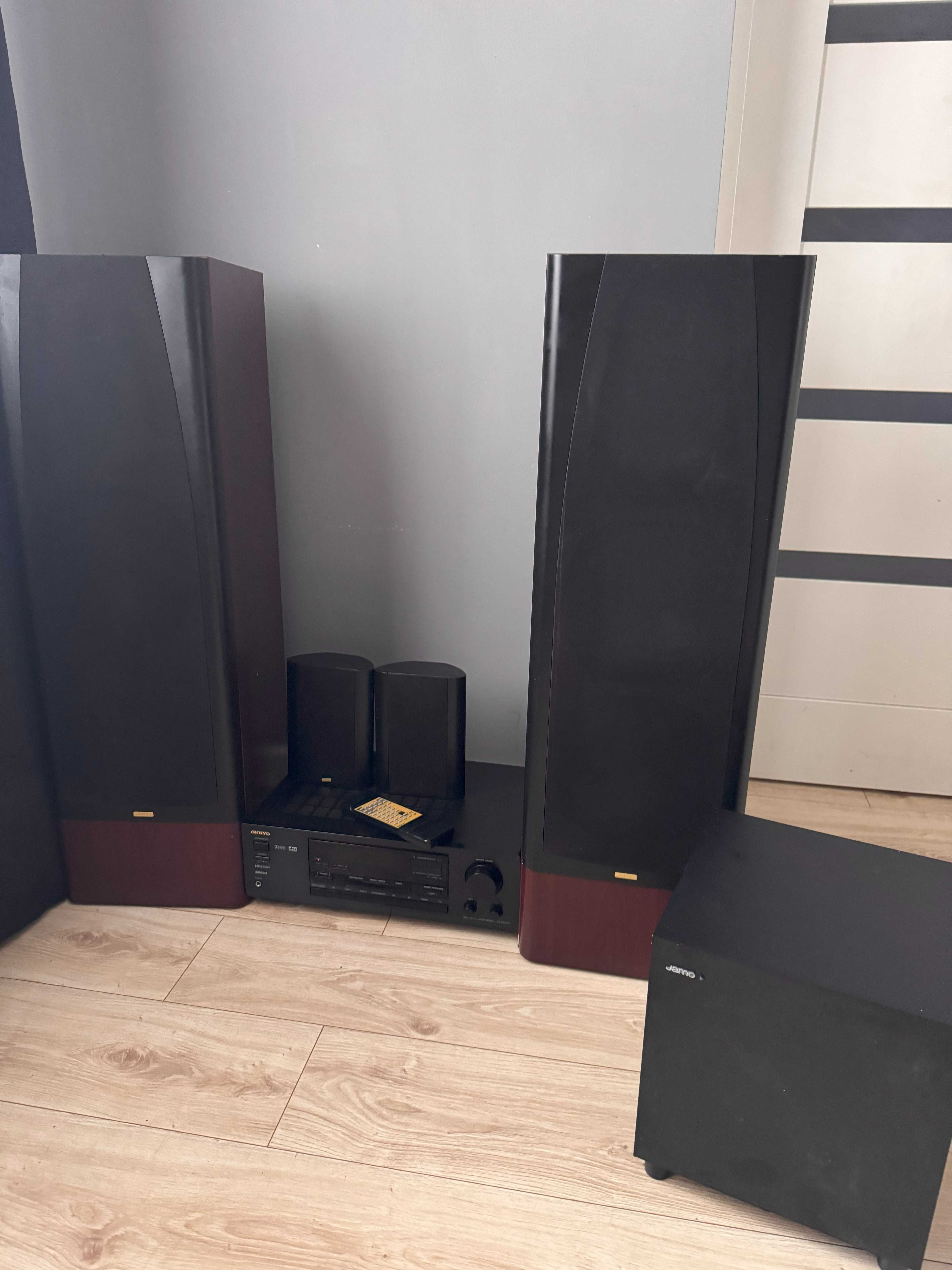 Amplituner ONKYO i zestaw golśników JAMO plus SUBUFER JAMO