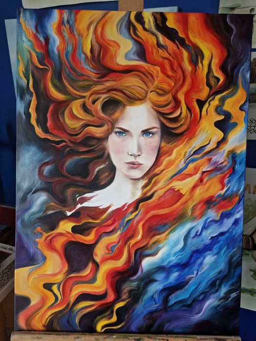 Obraz kobieta w ogniu, 50x70