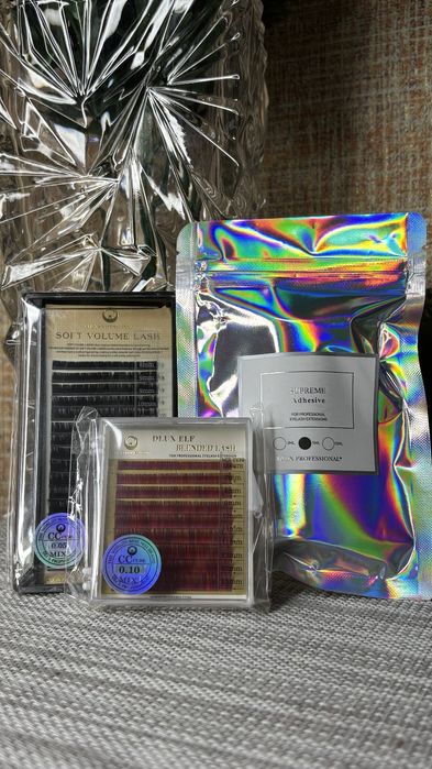 Клей та вії для нарощування Dlux