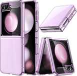 JETech etui Samsung Galaxy Z Flip 5 twarde bezbarwno fioletowe