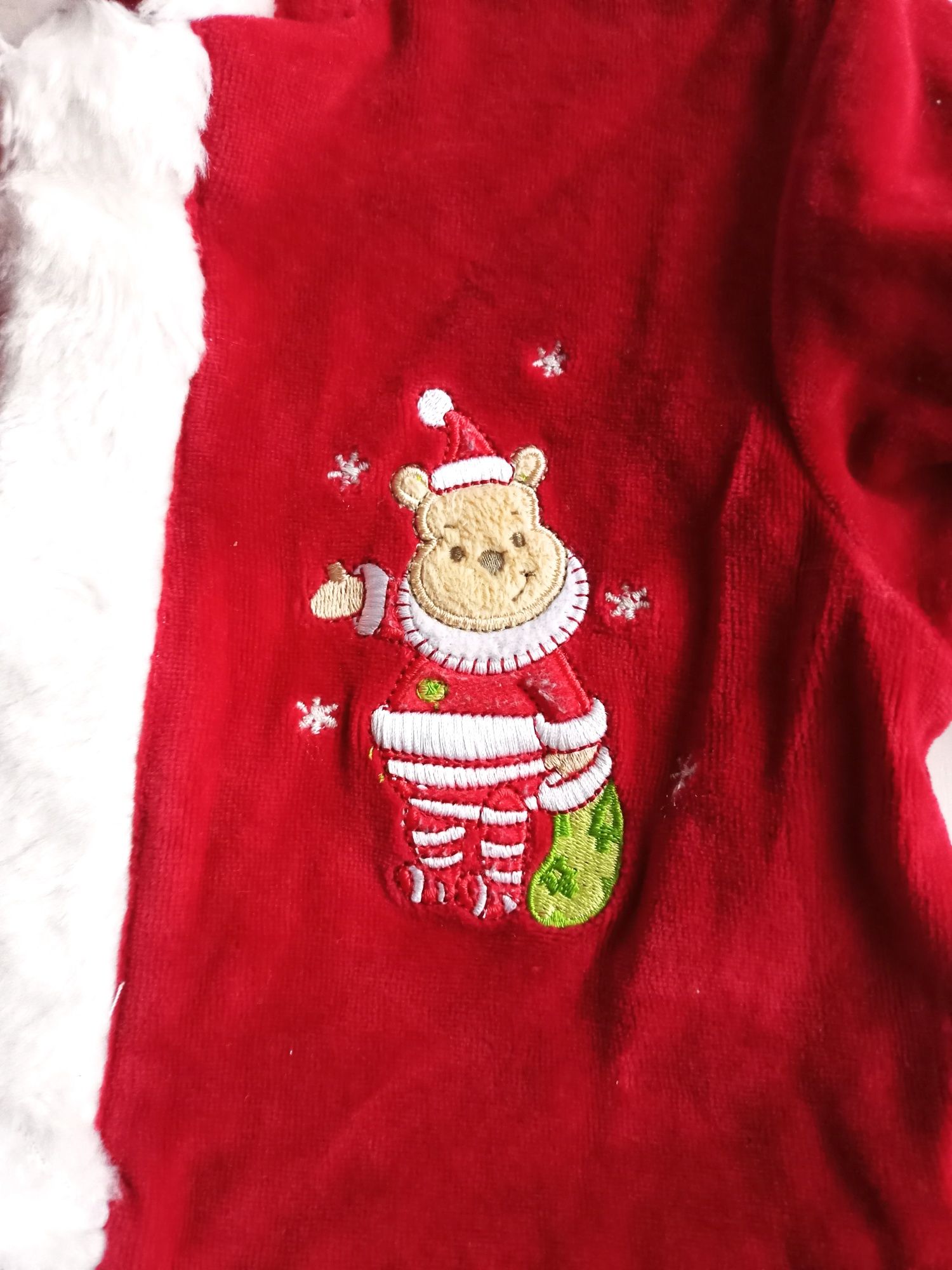 BEZ WAD Bluza świąteczna na Święta 6-9 msc 68-74cm Mikołaj Disney#1218