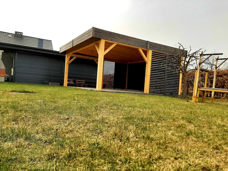 altana, altanki, nowoczesna, ogrodowa, drewniana, płaski dach