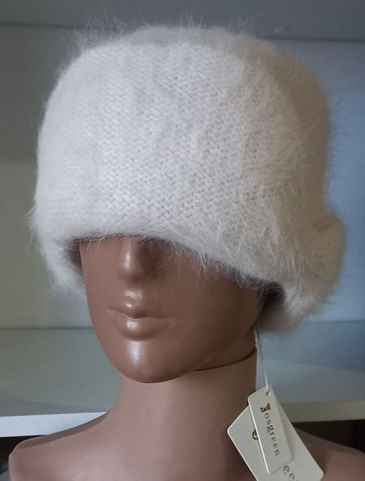 Женская вязаная шапка-ушанка Знижка 10%