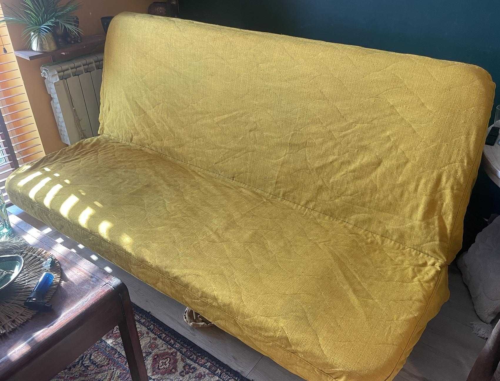 Rozkładana sofa Nyhamn z materacem sprężynowym (żółta)
