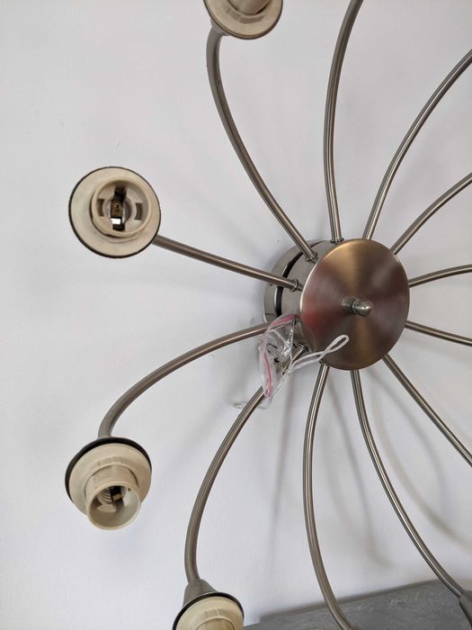 lampa, żyrandol wiszący sufitowy, stal nierdzewna
