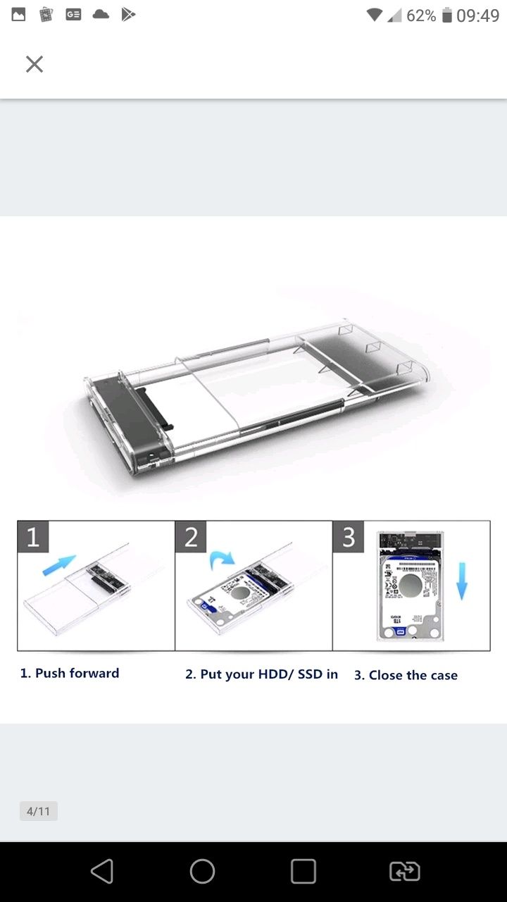 Obudowa  do dysku 2,5'' KIESZEŃ HDD SATA USB 3.0